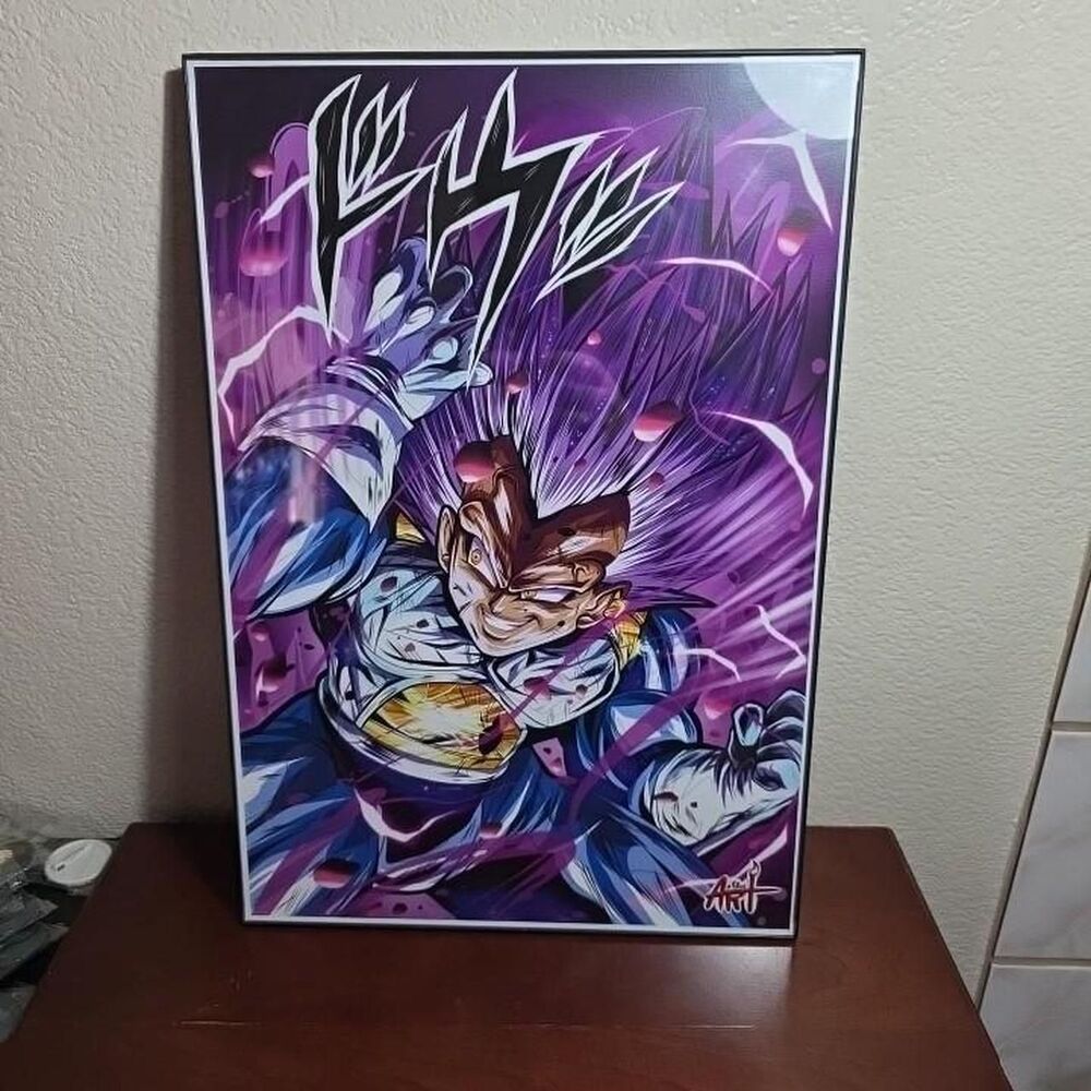 Dragon Ball Super Vegeta Ultra Ego inYoface art poster with wall hang frame